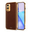 Vaku ® OnePlus 9 Luxemberg Series Leather Stitched Gold Electroplated Soft TPU Back Cover