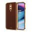 Vaku ® OnePlus 8 Luxemberg Series Leather Stitched Gold Electroplated Soft TPU Back Cover