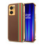 Vaku ® OnePlus Nord CE 2 5G Felix Line Leather Stitched Gold Electroplated Soft TPU Back Cover Case