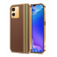 Vaku ® Vivo T1X Felix Line Leather Stitched Gold Electroplated Soft TPU Back Cover Case