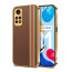 Vaku ® Xiaomi Redmi Note 11 Felix Line Leather Stitched Gold Electroplated Soft TPU Back Cover Case
