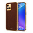 Vaku ® Vivo Y33T Luxemberg Series Leather Stitched Gold Electroplated Soft TPU Back Cover