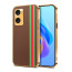 Vaku ® Oppo A96 Felix Line Leather Stitched Gold Electroplated Soft TPU Back Cover Case