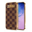 Vaku ® Samsung Galaxy S10 Cheron Series Leather Stitched Gold Electroplated Soft TPU Back Cover