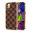 Vaku ® Samsung Galaxy A51 Cheron Series Leather Stitched Gold Electroplated Soft TPU Back Cover