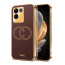 Vaku ® Vivo T2 Pro 5G Skylar Leather Pattern Gold Electroplated Soft TPU Back Cover