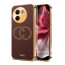 Vaku ® Vivo V30e 5G Skylar Leather Pattern Gold Electroplated Soft TPU Back Cover