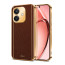 Vaku ® Oppo A3X 5G Luxemberg Leather Pattern Gold Electroplated Soft TPU Back Cover