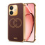 Vaku ® Oppo A3X 5G Skylar Leather Pattern Gold Electroplated Soft TPU Back Cover