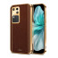 Vaku ® Vivo V30 5G Luxemberg Leather Pattern Gold Electroplated Soft TPU Back Cover