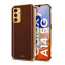 Vaku ® Samsung Galaxy A14 Luxemberg Series Leather Stitched Gold Electroplated Soft TPU Back Cover