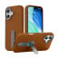 Vaku Luxos ® Apple iPhone 17 Zayro Magpro Leather Scratch Resistant Military-Grade Case With Alloy Metal Stand Shockproof Protective Back Cover