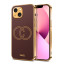 Vaku ® Apple iPhone 13 Skylar Leather Pattern Gold Electroplated Soft TPU Back Cover