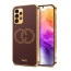 Vaku ® Samsung Galaxy A73 5G Skylar Leather Pattern Gold Electroplated Soft TPU Back Cover