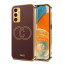 Vaku ® Samsung Galaxy M52 5G Skylar Leather Pattern Gold Electroplated Soft TPU Back Cover