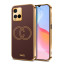 Vaku ® Vivo Y33s Skylar Leather Pattern Gold Electroplated Soft TPU Back Cover
