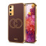 Vaku ® Samsung Galaxy S20 FE Skylar Leather Pattern Gold Electroplated Soft TPU Back Cover