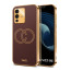 Vaku ® Vivo V23 5G Skylar Leather Pattern Gold Electroplated Soft TPU Back Cover
