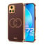 Vaku ® Vivo Y72 5G Skylar Leather Pattern Gold Electroplated Soft TPU Back Cover