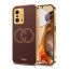 Vaku ® Xiaomi 11T Pro 5G Skylar Leather Pattern Gold Electroplated Soft TPU Back Cover