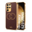 Vaku ® Samsung Galaxy S23 Ultra Skylar Leather Pattern Gold Electroplated Soft TPU Back Cover