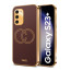 Vaku ® Samsung Galaxy S23 Plus Skylar Leather Pattern Gold Electroplated Soft TPU Back Cover