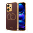 Vaku ® Xiaomi Redmi Note 12 5G Skylar Leather Pattern Gold Electroplated Soft TPU Back Cover