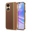 Vaku ® Oppo A78 5G Felix Line Leather Stitched Gold Electroplated Soft TPU Back Cover Case