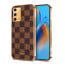 Vaku ® Oppo A74 Cheron Leather Stitched Gold Electroplated Soft TPU Back Cover