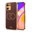 Vaku ® Oppo F21 Pro Skylar Leather Pattern Gold Electroplated Soft TPU Back Cover