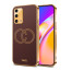 Vaku ® Oppo F19s Skylar Leather Pattern Gold Electroplated Soft TPU Back Cover