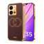 Vaku ® Vivo Y35 4G Skylar Leather Pattern Gold Electroplated Soft TPU Back Cover