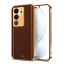 Vaku ® Vivo V29 5G Luxemberg Leather Pattern Gold Electroplated Soft TPU Back Cover