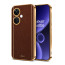 Vaku ® OnePlus Nord CE 3 5G Luxemberg Series Leather Stitched Gold Electroplated Soft TPU Back Cover