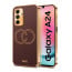 Vaku ® Samsung Galaxy A24 4G Skylar Leather Pattern Gold Electroplated Soft TPU Back Cover