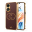 Vaku ® Oppo A38 Skylar Leather Pattern Gold Electroplated Soft TPU Back Cover