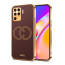 Vaku ® Oppo F19 Pro Skylar Leather Pattern Gold Electroplated Soft TPU Back Cover