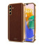 Vaku ® Samsung Galaxy M14 5G Luxemberg Leather Pattern Gold Electroplated Soft TPU Back Cover