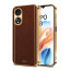 Vaku ® Oppo A38 Luxemberg Leather Pattern Gold Electroplated Soft TPU Back Cover