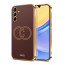 Vaku ® Samsung Galaxy A15 5G Skylar Leather Pattern Gold Electroplated Soft TPU Back Cover