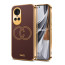 Vaku ® Oppo Reno10 5G Skylar Leather Pattern Gold Electroplated Soft TPU Back Cover