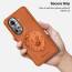 Vaku ® Oppo Reno11 5G Lion Embossed Luxury Designer Leather Protective Back Cover Case