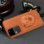 Vaku ® Vivo V30 5G Lion Embossed Luxury Designer Leather Protective Back Cover Case