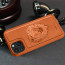 Vaku ® Apple iPhone 15 Plus Lion Embossed Luxury Designer Leather Protective Back Cover
