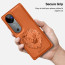 Vaku ® Vivo V40 5G Lion Embossed Luxury Designer Leather Protective Back Cover