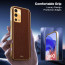 Vaku ® Oppo A55 Luxemberg Leather Stitched Gold Electroplated Soft TPU Back Cover