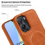 Vaku ® Vivo T2x 5G Maxtron Leather Stitched Magnetic Magsafe Non-Slip Grip Shockproof Back Cover