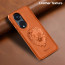 Vaku ® Oppo Reno8T 5G Lion Embossed Luxury Designer Leather Protective Back Cover Case