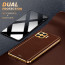 Vaku ® 2In1 Combo Oppo F17 Pro Luxemberg Leather Stitched Gold Electroplated Case with 9H Shatterproof Tempered Glass
