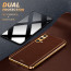 Vaku ® 2In1 Combo OnePlus Nord CE Luxemberg Leather Stitched Gold Electroplated Case with 9H Shatterproof Tempered Glass